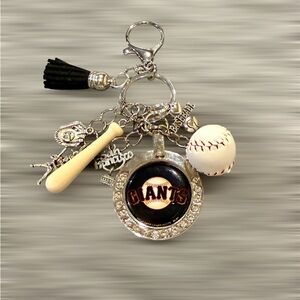 San Francisco Giants Baseball Themed Keychain with Charms